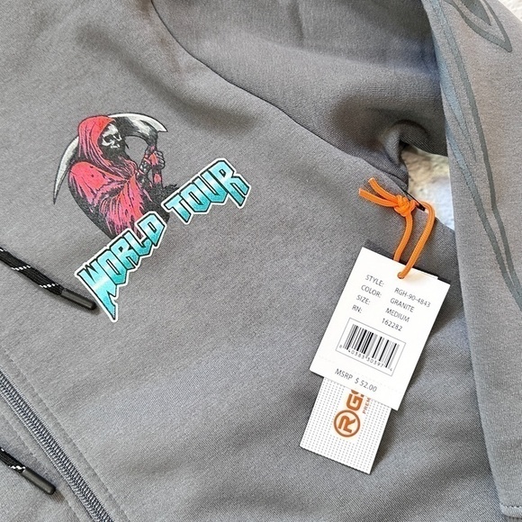 NWT RGSTR World Tour Full Zip Hoodie Jacket in Gray - Picture 2 of 6